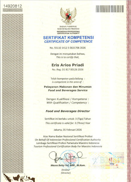 BNSP Food and Beverage Director